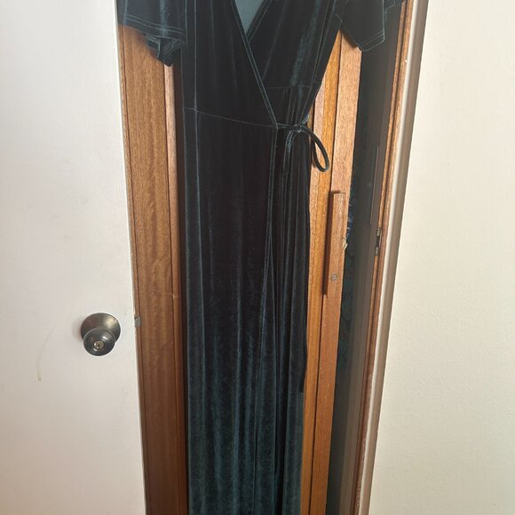 Meghan Velvet Wrap Maxi Dress - Picture 5 of 9